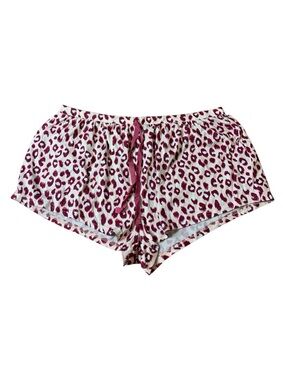 Bebe Sleepwear 3X Leopard Print Pajama Shorts Pink/Maroon Plus Size